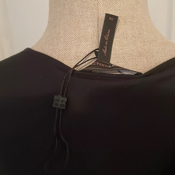 BCBGMaxAzria Black Draped Side Zip Dres Size 6 - Picture 11 of 14